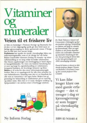 bokomtale Matti Tolonen, Vitaminer Og Mineraler