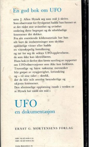bokomtale J. Allen Hynek UFO En Dokum3entasjon