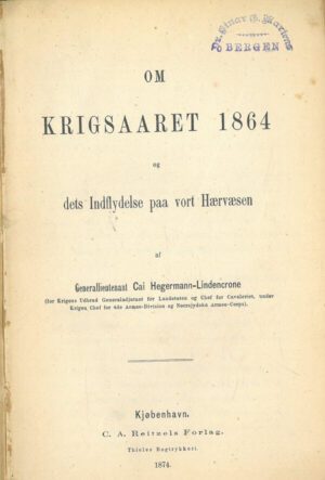 bok første side Om krigsaaret 1864