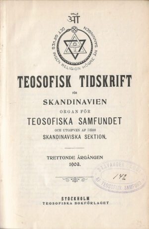 Tittelblad Teosofisk Tidsskrift (1903)