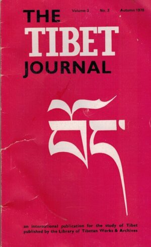 forside The Tibet Journal Volume 3 . No 3 Autumn 1978