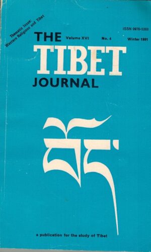 forside The Tibet Journal Volume XV1 . No 4 Winter 1991