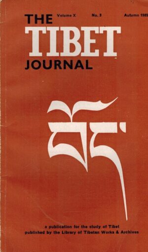 forside The Tibetjournal Volume X No 3 . Autumn 1985