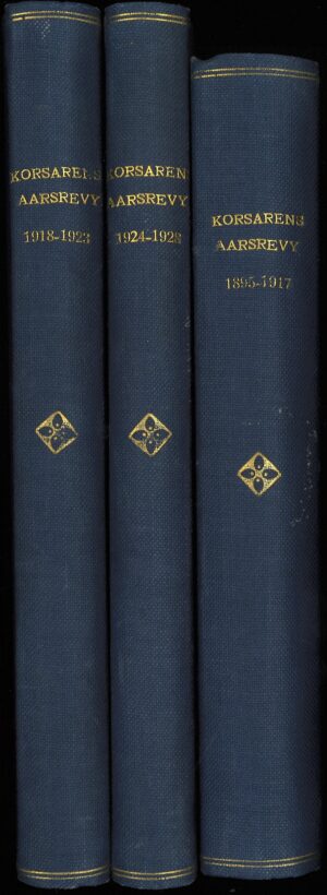 bilde bokkrygg 3 bind av Korsarens Aarsrevy 1895 1928