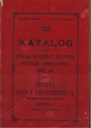 katalogforside Katalog Over Cykler, Cykledele, Kristiania 1917