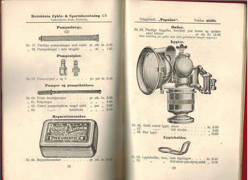 foto av Oppslag I Katalog Cykler Og Cykledeler 1917