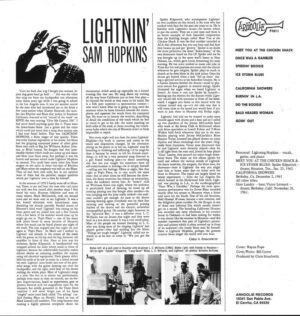 baksidecover Lightnin' Sam Hopkins