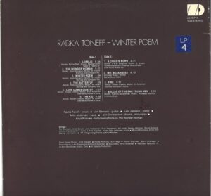 baksidecover Winter Poem, Radka Toneff, Vinyl