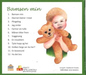 baksidecover CD bamsen min, sangene